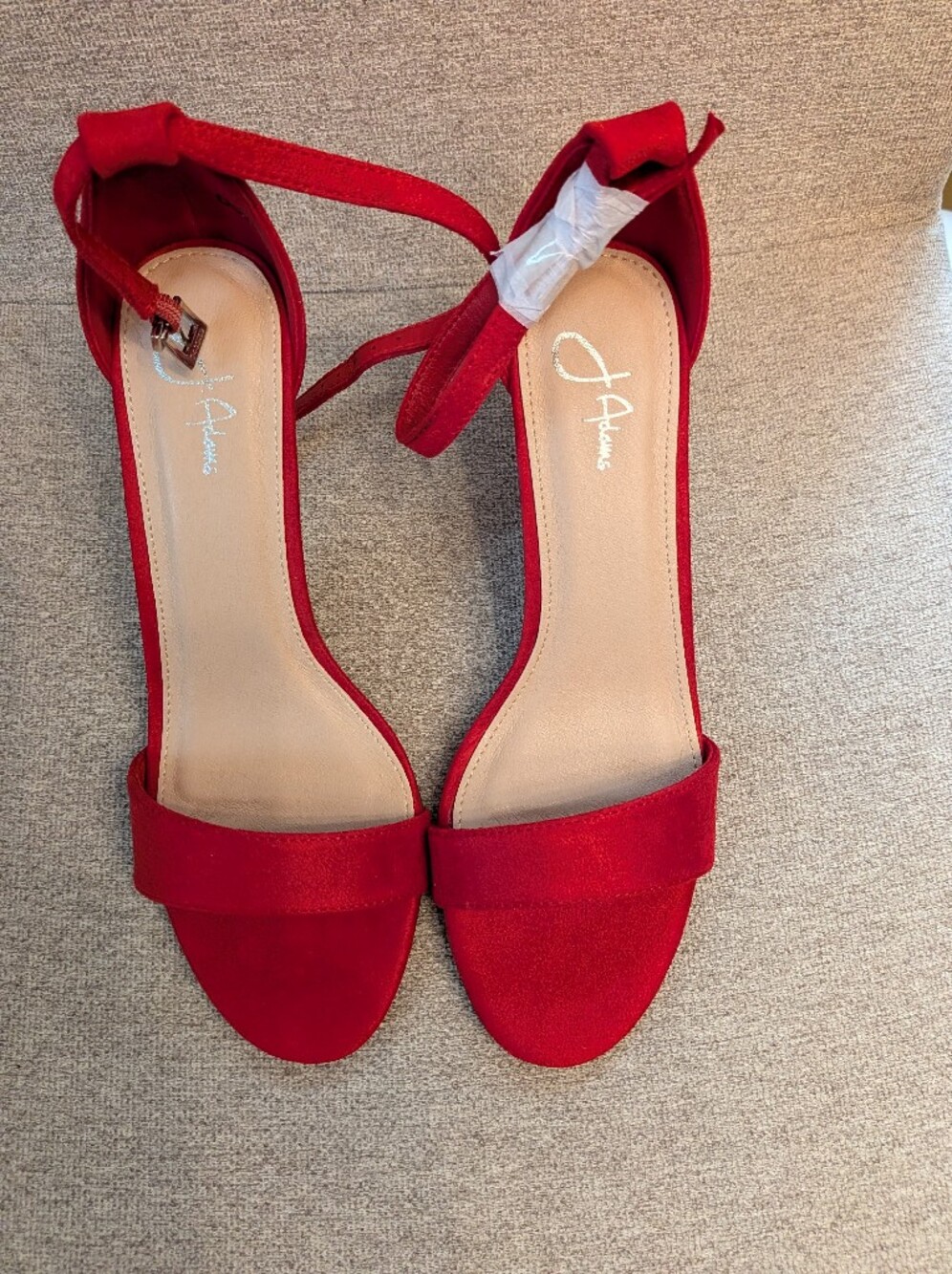 New In Box Red Suede Heels - Picture 2 of 5